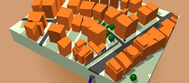 Virtual rendering of a housing development